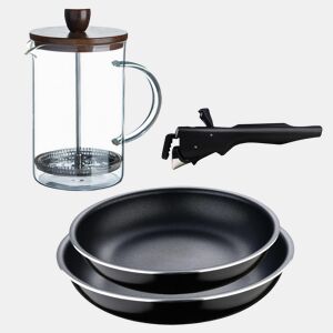 Frigideiras de indução Click&Cook Ø22Ø26cm e cafeteira francesa