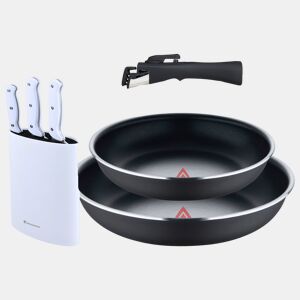 Frigideiras de indução Click&Cook Ø22Ø26cm e facas de cozinha