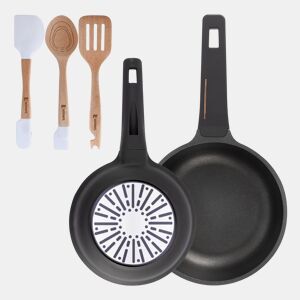 Frigideiras de indução Copper Ø20Ø24cm e utensílios de cozinha