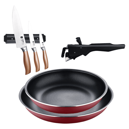 Frigideiras de indução Click&Cook Ø22Ø26cm e facas de cozinha Frigideiras de indução Click&Cook Ø22Ø26cm e facas de cozinha
