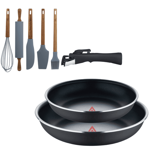 Frigideiras de indução Click&Cook Ø22Ø26cm e utensílios de cozinha