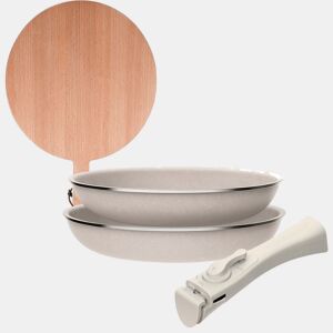 Frigideiras de indução Click&Cook Ø24Ø28cm e tábua de corte