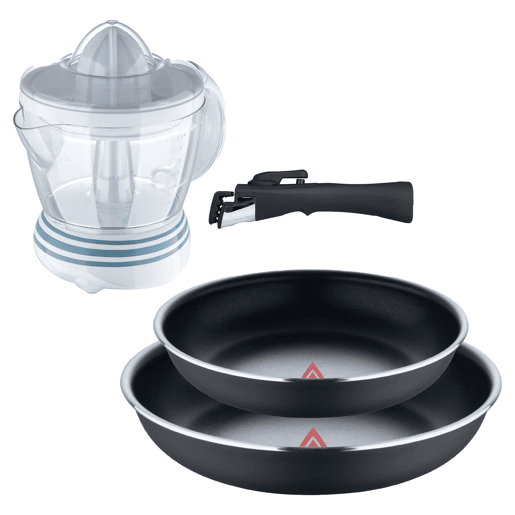 Frigideiras de indução Click&Cook Ø22Ø26cm e espremedor de 1,2L Frigideiras de indução Click&Cook Ø22Ø26cm e espremedor de 1,2L
