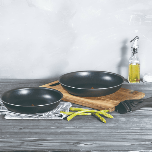 Frigideiras de indução Click&Cook Ø22Ø26cm e espremedor de 1,2L Frigideiras de indução Click&Cook Ø22Ø26cm e espremedor de 1,2L