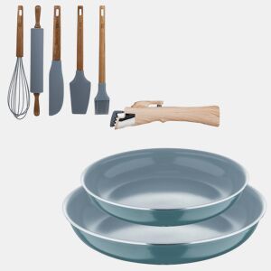 Frigideiras de indução Click&Cook Ø22Ø26cm e utensílios de cozinha