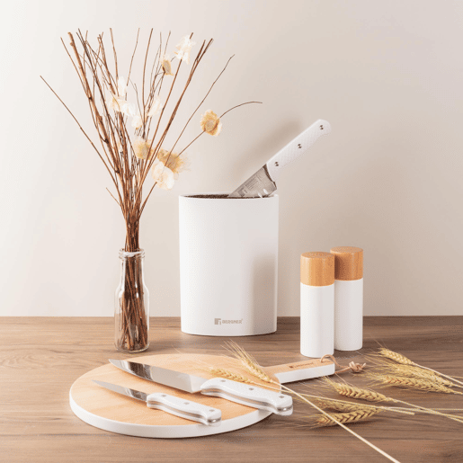 Frigideiras de indução Click&Cook Ø24Ø28cm e facas de cozinha
