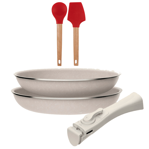 Frigideiras de indução Click&Cook Ø24Ø28cm e utensílios de cozinha
