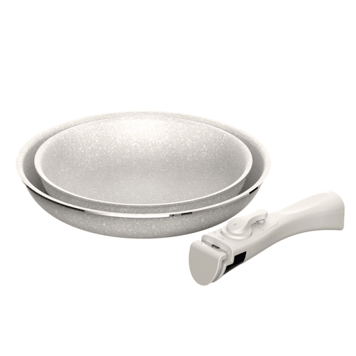 Frigideiras de indução Click&Cook Ø24Ø28cm e utensílios de cozinha