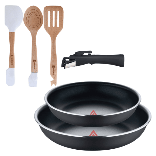 Frigideiras de indução Click&Cook Ø22Ø26cm e utensílios de cozinha