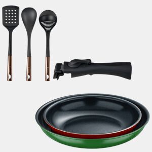 Frigideiras de indução Click&Cook Ø22Ø26cm e utensílios de cozinha