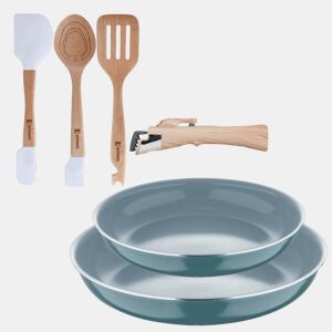 Frigideiras de indução Click&Cook Ø22Ø26cm e utensílios de cozinha