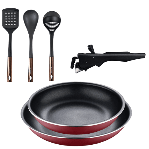 Frigideiras de indução Click&Cook Ø22Ø26cm e utensílios de cozinha