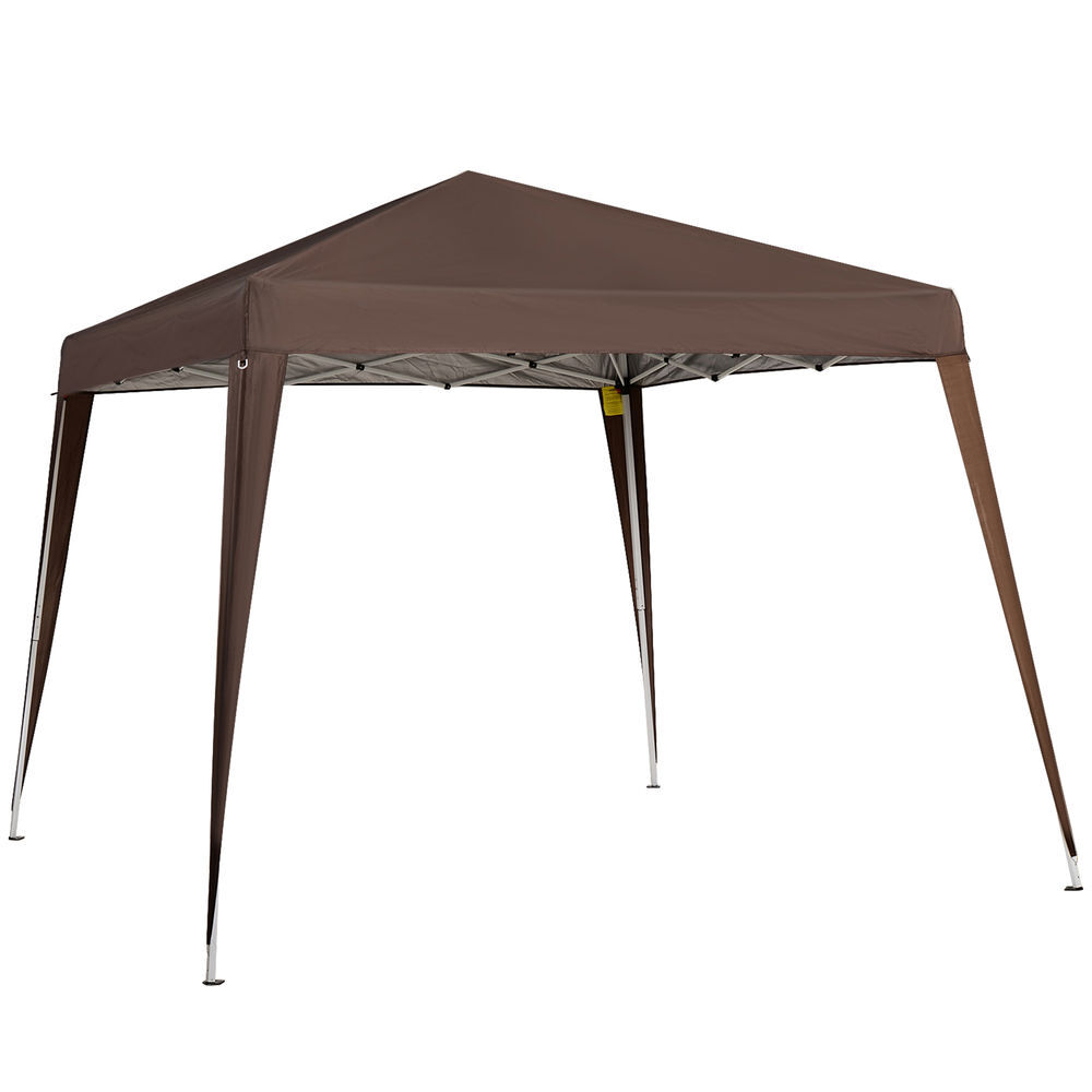 Outsunny carpa plegable 2,4x2,4 m, pop-up, cenador pabellón de jardín, altura ajustable con bolsa de transporte, anti-uv, impermeable, gazebo para camping, fiestas, exterior, café
