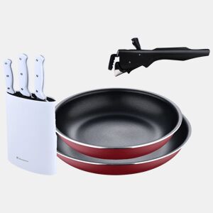 Frigideiras de indução Click&Cook Ø22Ø26cm e facas de cozinha