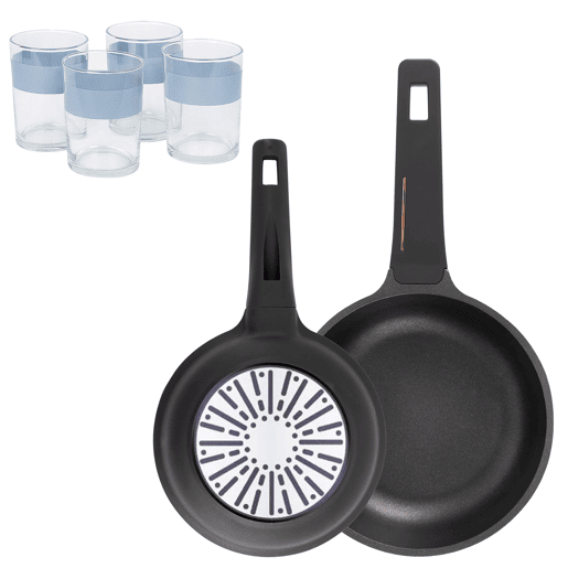 Frigideiras de indução Copper Ø20Ø24cm e 4 xícaras de 0,5L