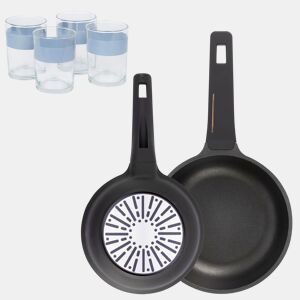Frigideiras de indução Copper Ø20Ø24cm e 4 xícaras de 0,5L