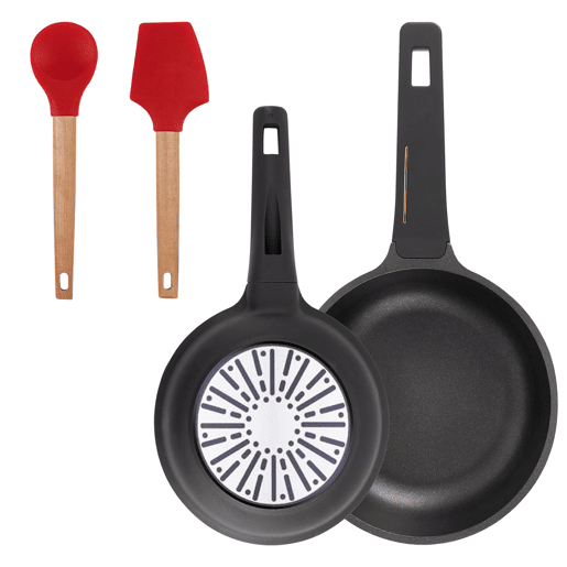 Frigideiras de indução Copper Ø20Ø24cm e utensílios de cozinha