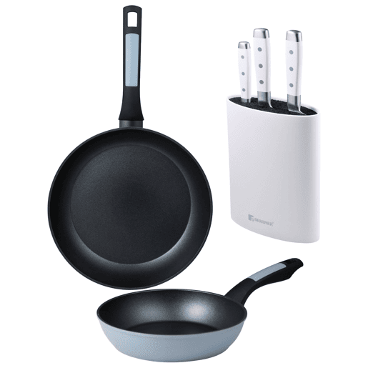 Frigideiras de indução NOIA Ø20Ø26cm e facas de cozinha