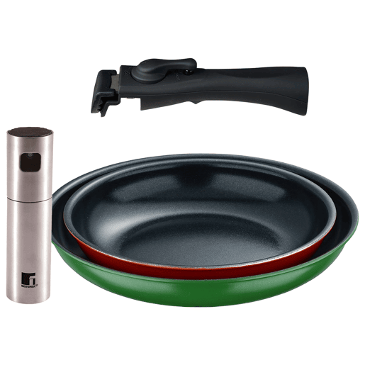 Frigideiras de indução Click&Cook Ø22Ø26cm ePulverizador de óleo