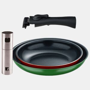 Frigideiras de indução Click&Cook Ø22Ø26cm ePulverizador de óleo