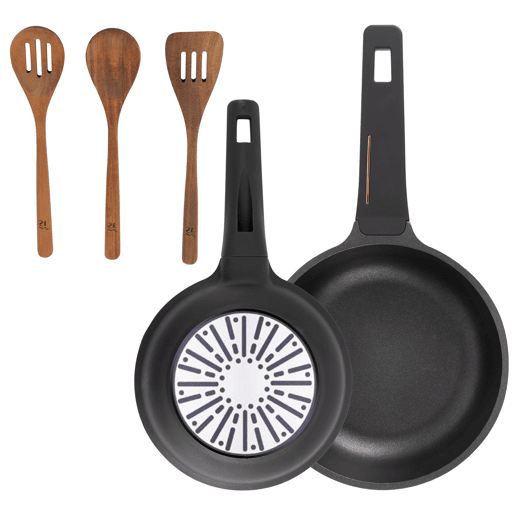Frigideiras de indução Copper Ø20Ø24cm e utensílios de cozinha