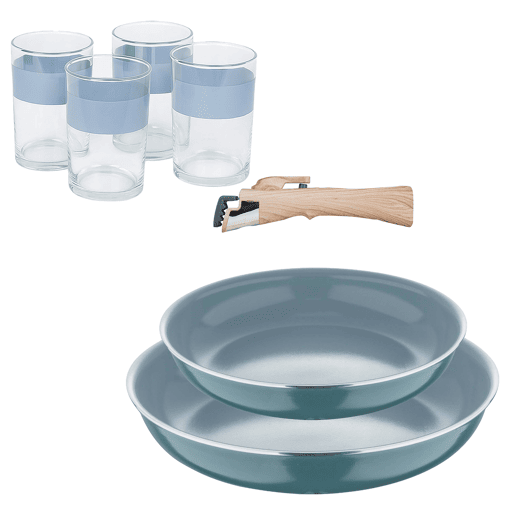 Frigideiras de indução Click&Cook Ø24Ø28cm e 4 copos de 0,5L Frigideiras de indução Click&Cook Ø24Ø28cm e 4 copos de 0,5L