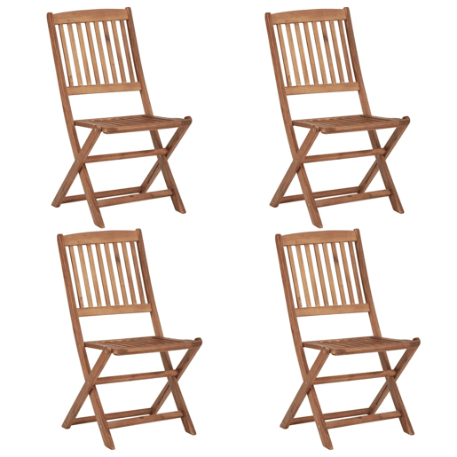 Cadeiras de jardim - Cadeiras de exterior dobráveis c almofadões 4 pcs acácia maciça