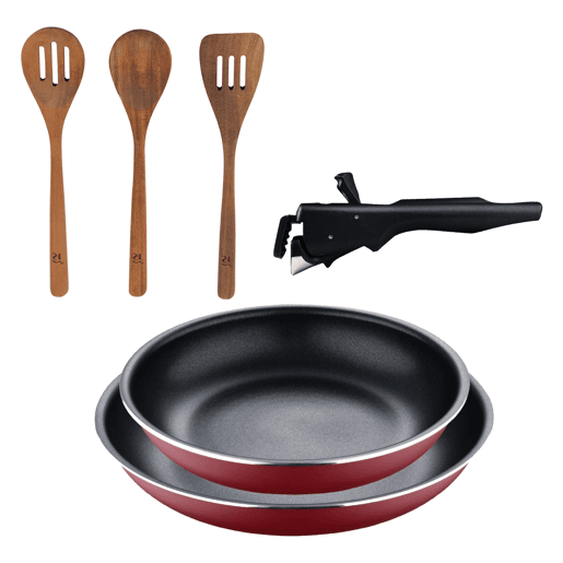 Frigideiras de indução Click&Cook Ø22Ø26cm e utensílios de cozinha