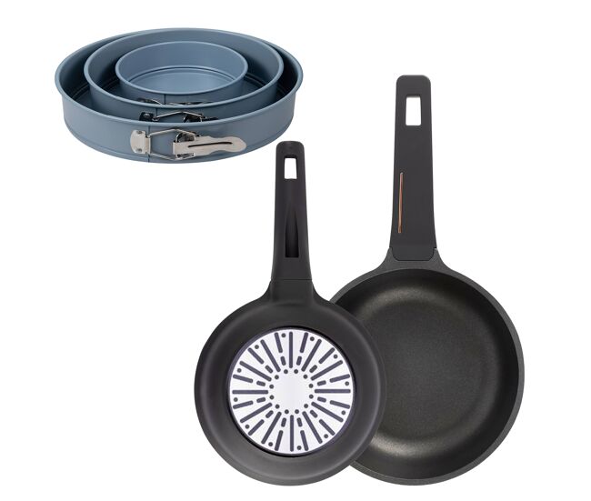 Sartenes ø20ø24cm inducción copper y juego de moldes horno