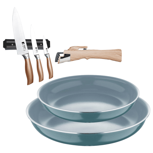 Frigideiras de indução Click&Cook Ø22Ø26cm e facas de cozinha Frigideiras de indução Click&Cook Ø22Ø26cm e facas de cozinha