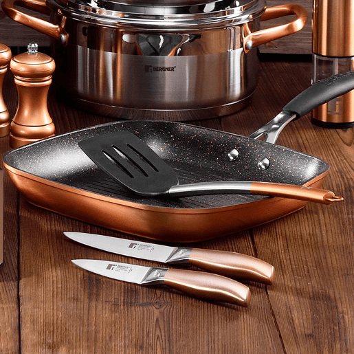 Frigideiras de indução Click&Cook Ø22Ø26cm e facas de cozinha Frigideiras de indução Click&Cook Ø22Ø26cm e facas de cozinha