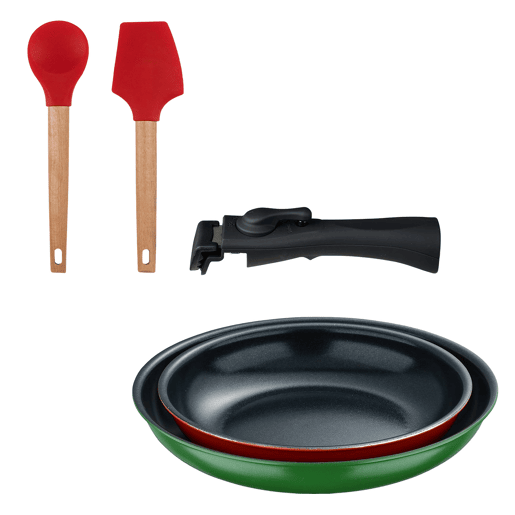 Frigideiras de indução Click&Cook Ø22Ø26cm e utensílios de cozinha