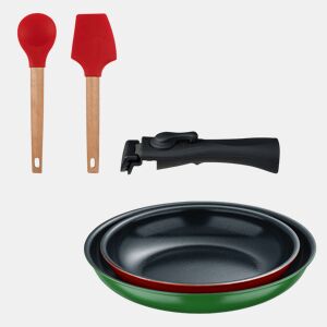 Frigideiras de indução Click&Cook Ø22Ø26cm e utensílios de cozinha