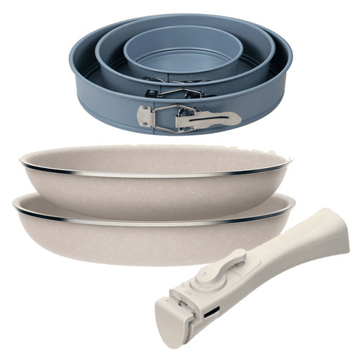 Conjunto de frigideiras de indução Click&Cook Ø24Ø28cm e forma para forno