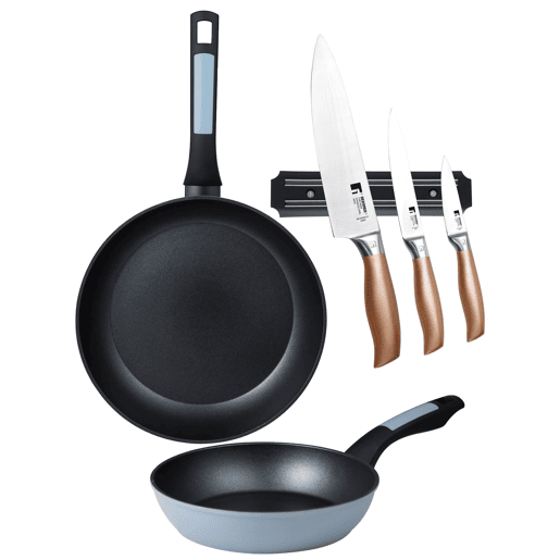 Frigideiras de indução NOIA Ø20Ø26cm e facas de cozinha