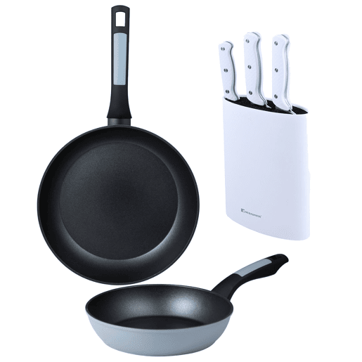 Frigideiras de indução NOIA Ø20Ø26cm e facas de cozinha