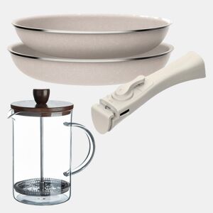 Frigideiras de indução Click&Cook Ø24Ø28cm e cafeteira francesa