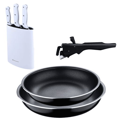 Frigideiras de indução Click&Cook Ø22Ø26cm e facas de cozinha Frigideiras de indução Click&Cook Ø22Ø26cm e facas de cozinha