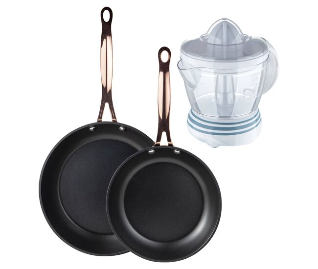 Sartenes ø20ø24cm inducción copper y exprimidor 1.2 l