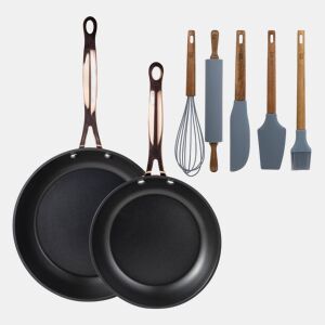 Frigideiras de indução de cobre Ø20Ø24cm e utensílios de cozinha