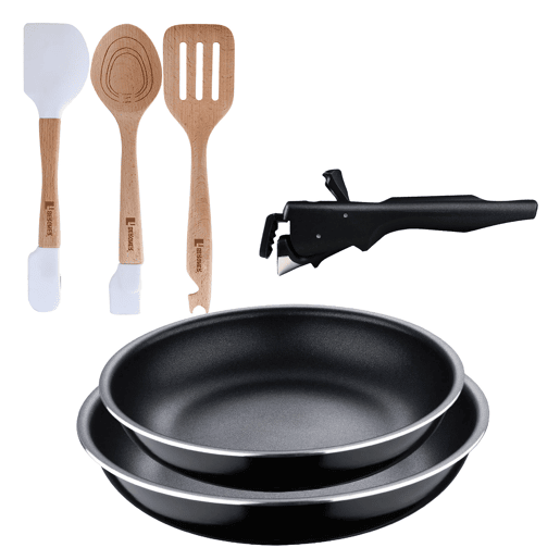 Frigideiras de indução Click&Cook Ø22Ø26cm e utensílios de cozinha