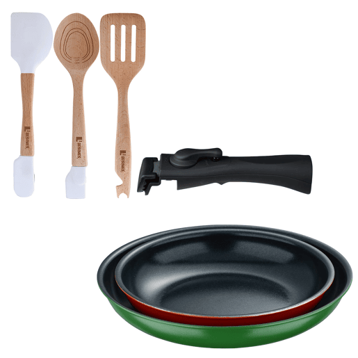 Frigideiras de indução Click&Cook Ø22Ø26cm e utensílios de cozinha