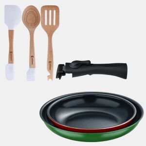 Frigideiras de indução Click&Cook Ø22Ø26cm e utensílios de cozinha