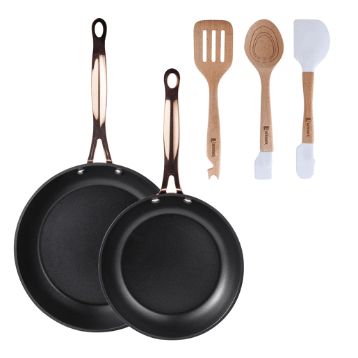 Frigideiras de indução de cobre Ø20Ø24cm e utensílios de cozinha
