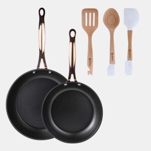 Frigideiras de indução de cobre Ø20Ø24cm e utensílios de cozinha