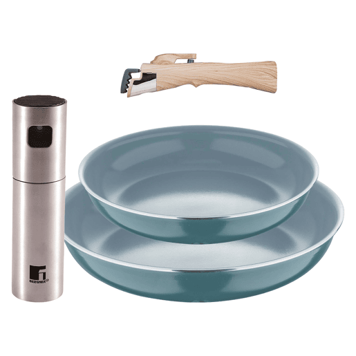 Frigideiras de indução Click&Cook Ø24Ø28cm e Pulverizador de óleo