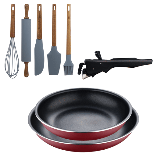 Frigideiras de indução Click&Cook Ø22Ø26cm e utensílios de cozinha