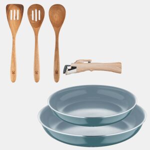 Frigideiras de indução Click&Cook Ø22Ø26cm e utensílios de cozinha
