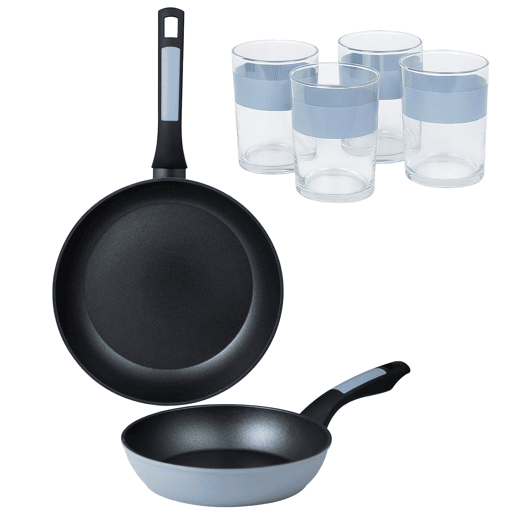 Frigideiras de indução NOIA Ø20Ø26cm e 4 copos de 0,5L
