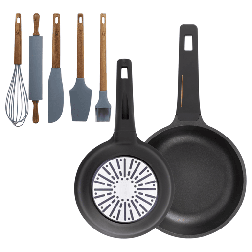 Frigideiras de indução Copper Ø20Ø24cm e utensílios de cozinha
